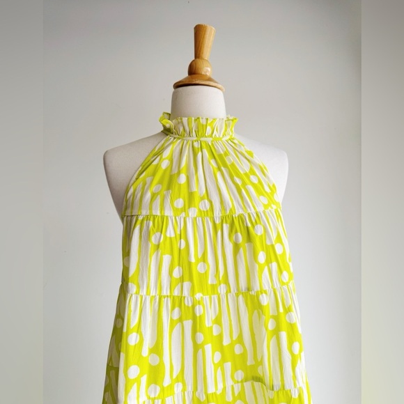 NWT RHODE RESORT Julia Dress in Chartreuse Batik S - Picture 9 of 12